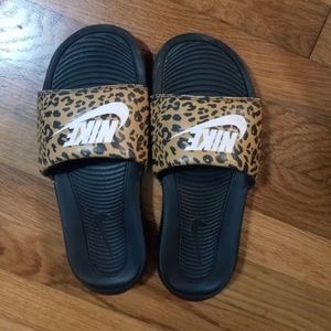 Nike Leopard Print Slides